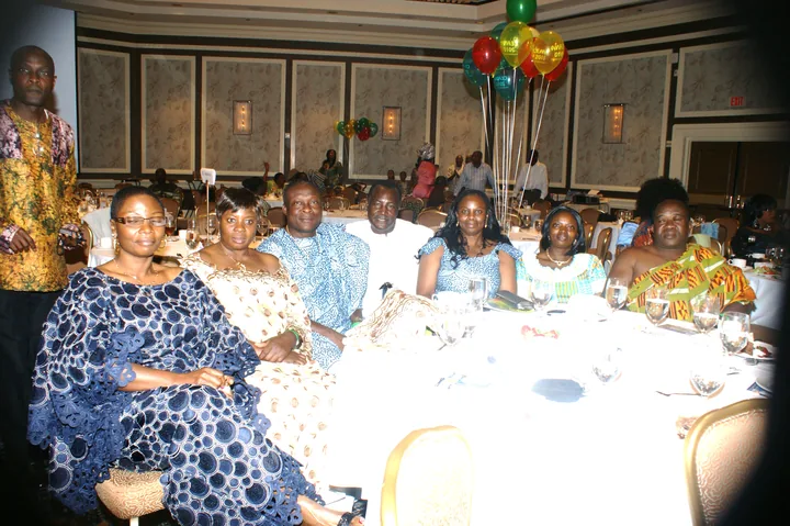 Association members gathered around a banquet table